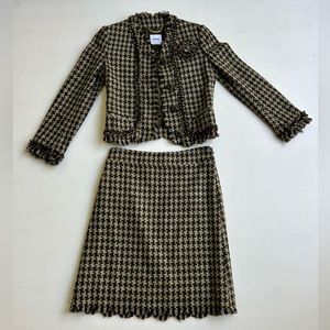 Vintage Moschino houndstooth skirt suit, worn once